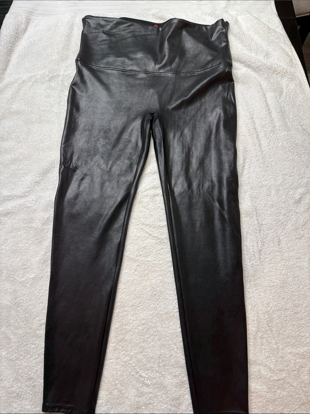 SPANX Faux Leather-Look High-Rise Jeggings - Black
